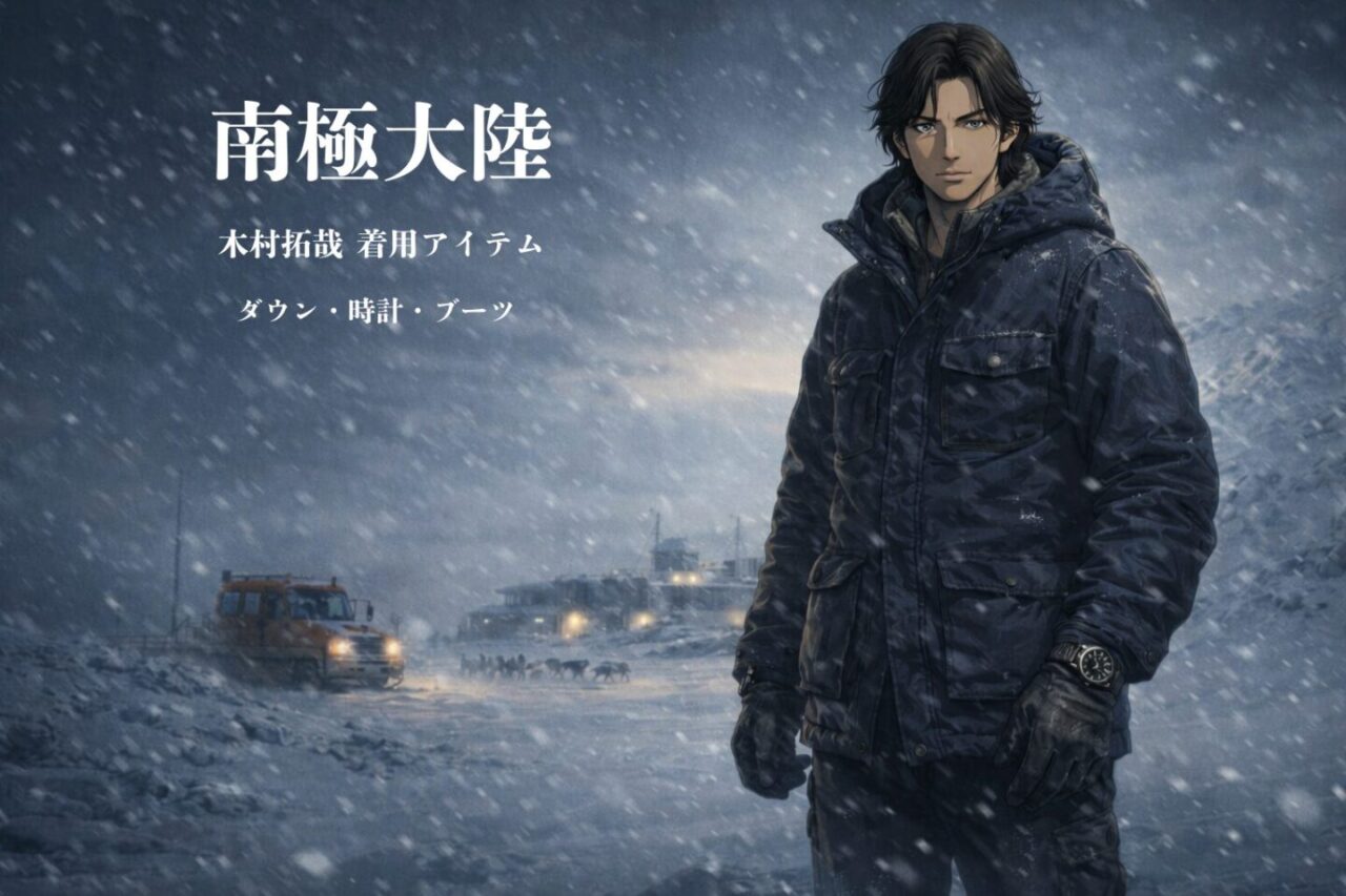 南極大陸 木村拓哉 着用アイテム ダウンジャケット 時計 ブーツ 南極観測隊アイキャッチ画像